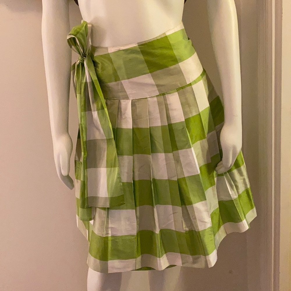 Silk Gypsy green and white wrap skirt